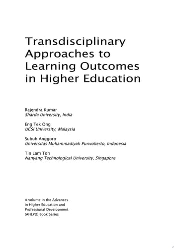 Transdisciplinary Approaches to Learning Outcomes in Higher Education