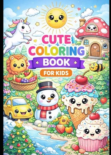 Fun & Cute Coloring Book for Kids (KAWAII BOOKS) (Spanish Edition)