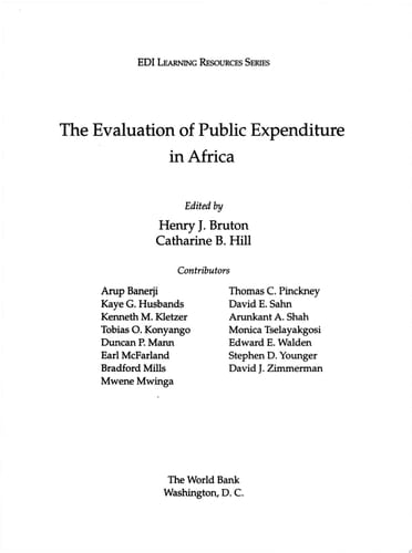 The Evaluation of Public Expenditure in Africa
