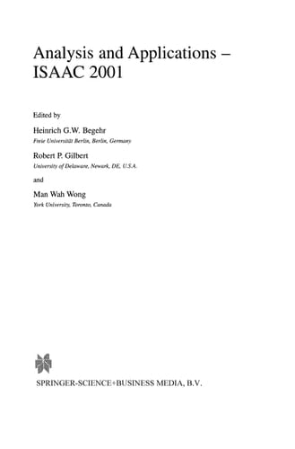 Analysis and Applications - ISAAC 2001