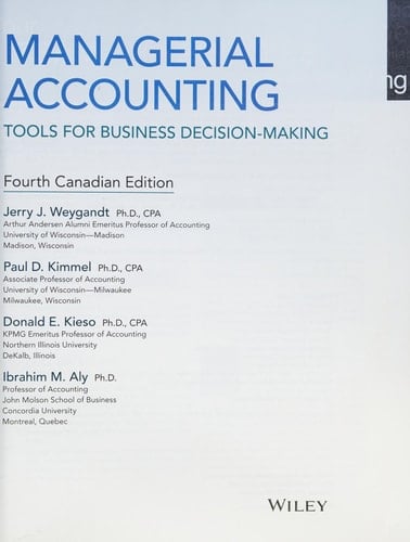 Managerial Accounting Tools for Busines Decision-Making