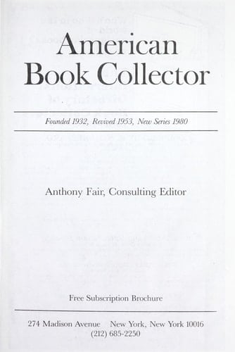 American Book Prices Current