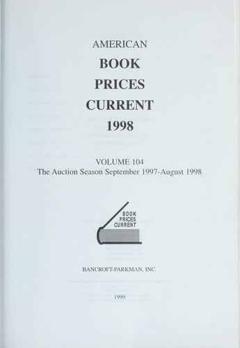 American Book Prices Current