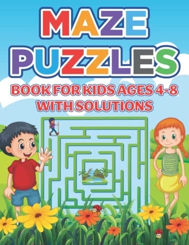 maze puzzle book for kids ages 4-8 with solution: mixt puzzle with solution