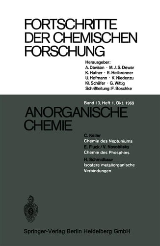 Fortschritte der Chemischen Forschung Anorganische Chemie / Photochemistry / Angewandte Physikalische Chemie