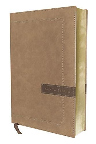 NBLA Santa Biblia, una Columna con Referencias, Letra Grande, Leathersoft, Beige, Edición Letra Roja