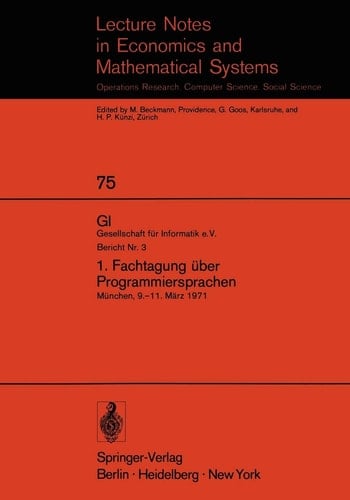 1. Fachtagung über Programmiersprachen München, 9.–11. März 1971