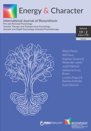 Energy & Character - Volume 19 N. 2: August 1988 - International Journal of Biosynthesis