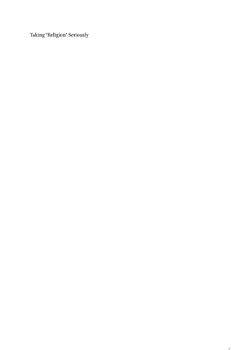 Taking ‘Religion’ Seriously: Essays on the Discursive Study of Religion