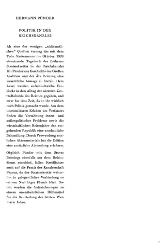 Politik in der Reichskanzlei Aufzeichnungen aus den Jahren 1929-1932