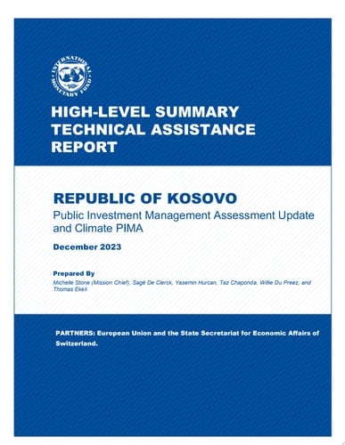 Republic of Kosovo Public Investment Management Assessment Update and Climate PIMA