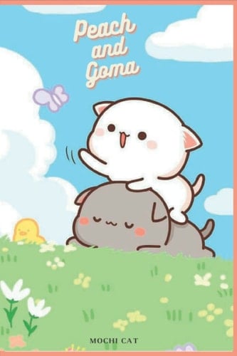 Peach and Goma Mochi Cat Notebook: -Letter Size 6 x 9 inches, 120 wide ruled pages: Peach and Goma Mochi Cat Journal, Planner, Diary, Cat Themed Gift