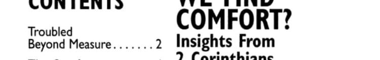 Where Can We Find Comfort? Insights from 2 Corinthians