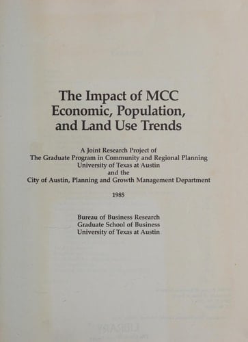 The Impact of MCC Economic, Population, and Land Use Trends