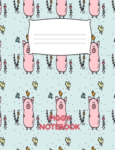 Piggy Notebook Cute Pig Composition Book 7.44" X 9.69" 120 Pages 4 X 4 Graph Paper For Plotting Graphs