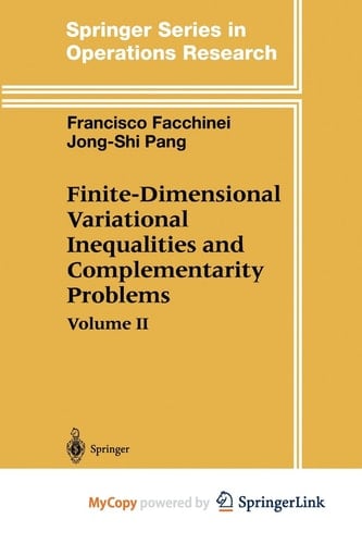 Finite-Dimensional Variational Inequalities and Complementarity Problems