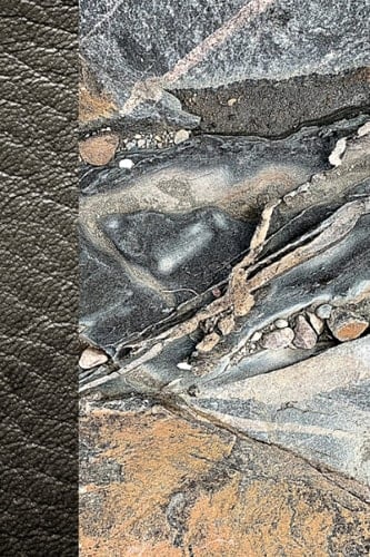 Slick Stone and Leather 100 Sheet Notebook