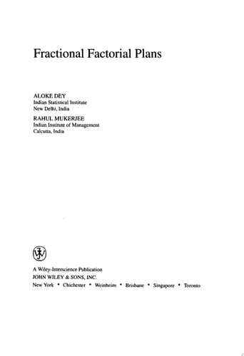 Fractional Factorial Plans