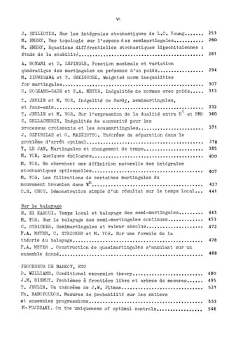Séminaire de Probabilités XIII Université de Strasbourg 1977/78