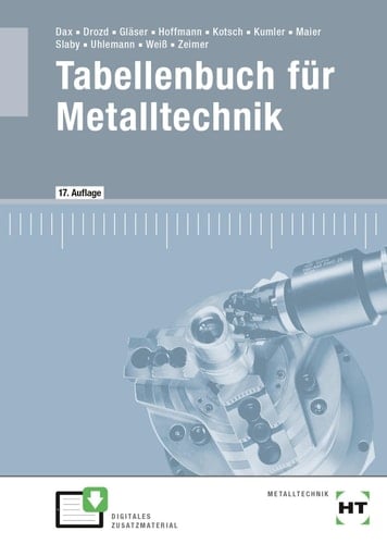 Tabellenbuch für Metalltechnik theoretische Grundlagen, technische Kommunikation, Werkstofftechnik, Maschinenelemente, Fertigungstechnik, Steuerungs- und Regelungstechnik, Anhang