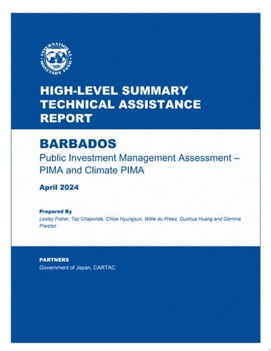 Barbados Public Investment Management Assessment - PIMA and Climate PIMA