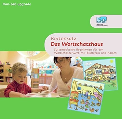 Kartensatz Das Wortschatzhaus : systematisches Regellernen für den Wortschatzerwerb mit Bildtafeln und Karten. Karten : [11 großformatige Bildtafeln, 420 Karten, 1 stabiler Spielrahmen]. .... ...
