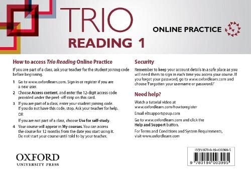 Trio Reading: Level 1: Online Practice Student Access Card (Trio Reading)