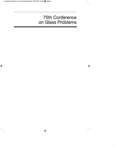 75th Conference on Glass Problems