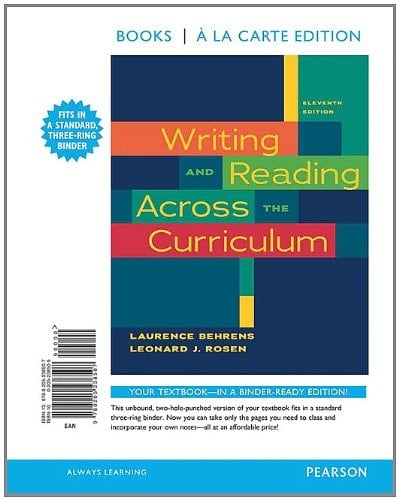 Writing and Reading Across the Curriculum, Books a la Carte Edition (11th Edition)