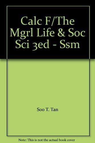 Calculus for the Managerial Life and Social Science - Ssm
