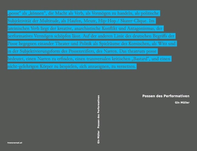 Possen des Performativen Theater, Aktivismus und queere Politiken