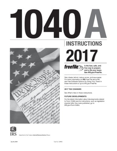 1040A Instructions 2017