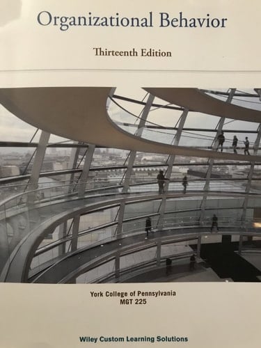 Organizational Behavior Thirteenth Edition York College of Pennsylvania Custom Edition