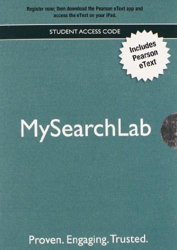 MySearchLab Student Access Code with Pearson eText ISBN 0205239927