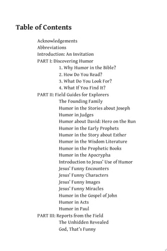 Discovering Humor in the Bible An Explorer's Guide