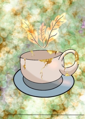 Kintsugi Tea Cup Bullet/Dot Journal