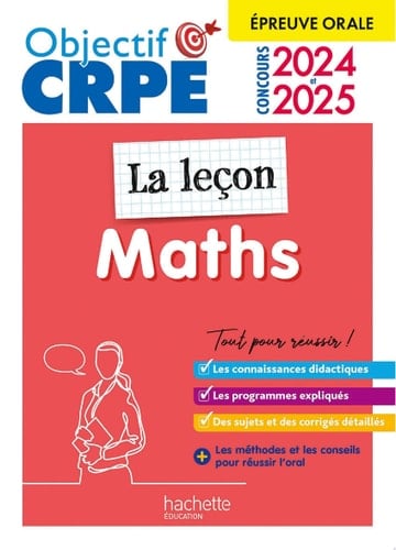 Objectif CRPE 2025 - Maths - La leçon - épreuve orale d'admission