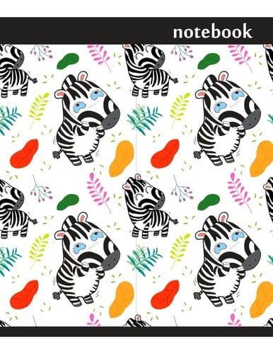 Notebook: Lined Notebook Journal - Cute Little zebras Pattern cover - 120 Pages - Large ( 8.5" x 11" inches ) Elementary Supplies Student Teacher Daily Creative Writing Journal for Home School College