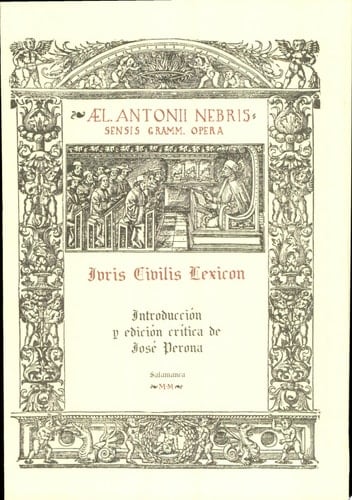 Iruis civilis lexicon. Edición crítica de José Perona
