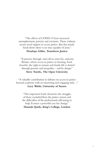 Justice in a Time of Austerity Stories From a System in Crisis