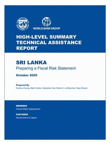 Preparing a Fiscal Risk Statement Sri Lanka