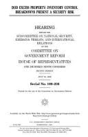Dod Excess Property Inventory Control Breakdowns Present a Security Risk