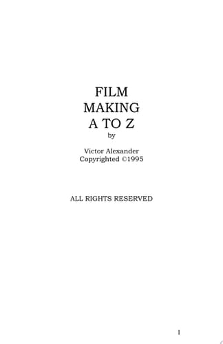 Filmmaking A to Z