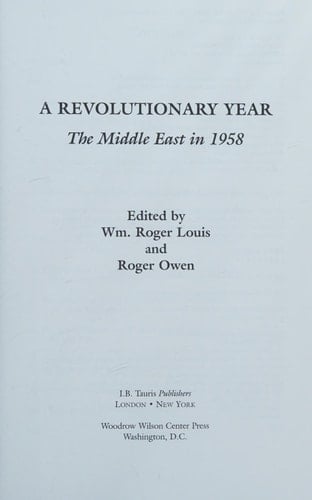 A Revolutionary Year The Middle East in 1958