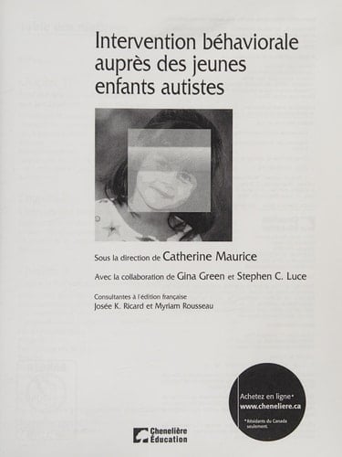 Intervention béhaviorale auprès des jeunes enfants autistes