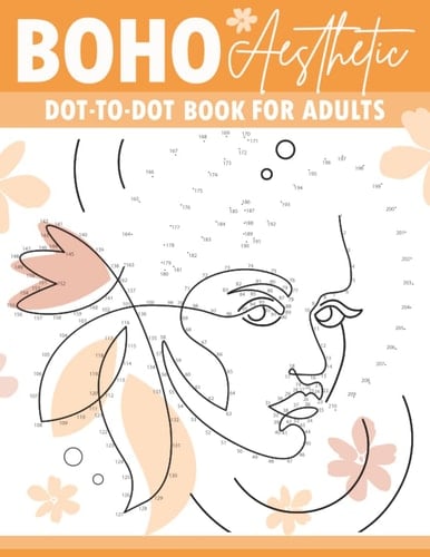 Boho Aesthetic Dot-to-dot Book For Adult: 50 Pages Nordic Abstract Line Art Design Connect the Dots Books for Adults