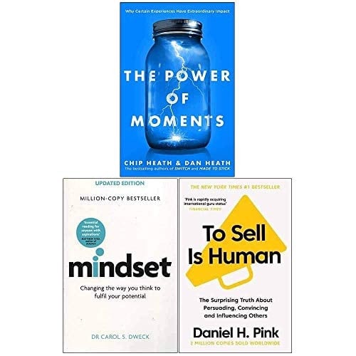 The Power of Moments, Mindset, To Sell is Human Collection 3 Books Set