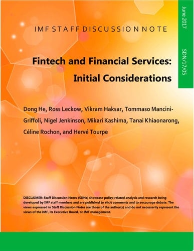 Fintech and Financial Services Initial Considerations