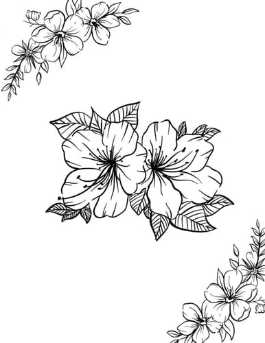 Composition Notebook: White with black flowers College Ruled NoteBook