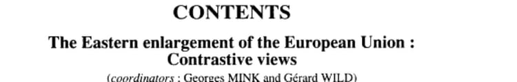 L'élargissement à l'Est de l'Union européenne : regards croisés